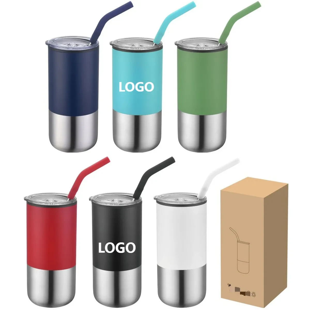 Oxford 16 oz Stainless Steel Tumbler with Straw Drinkware 1