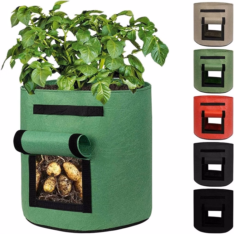 7 Gallons Non-woven Potato Vegetable Grow Bag With Handle