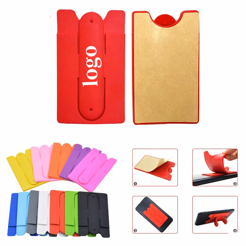 Silicone Phone Card Holder With Foldable Stand