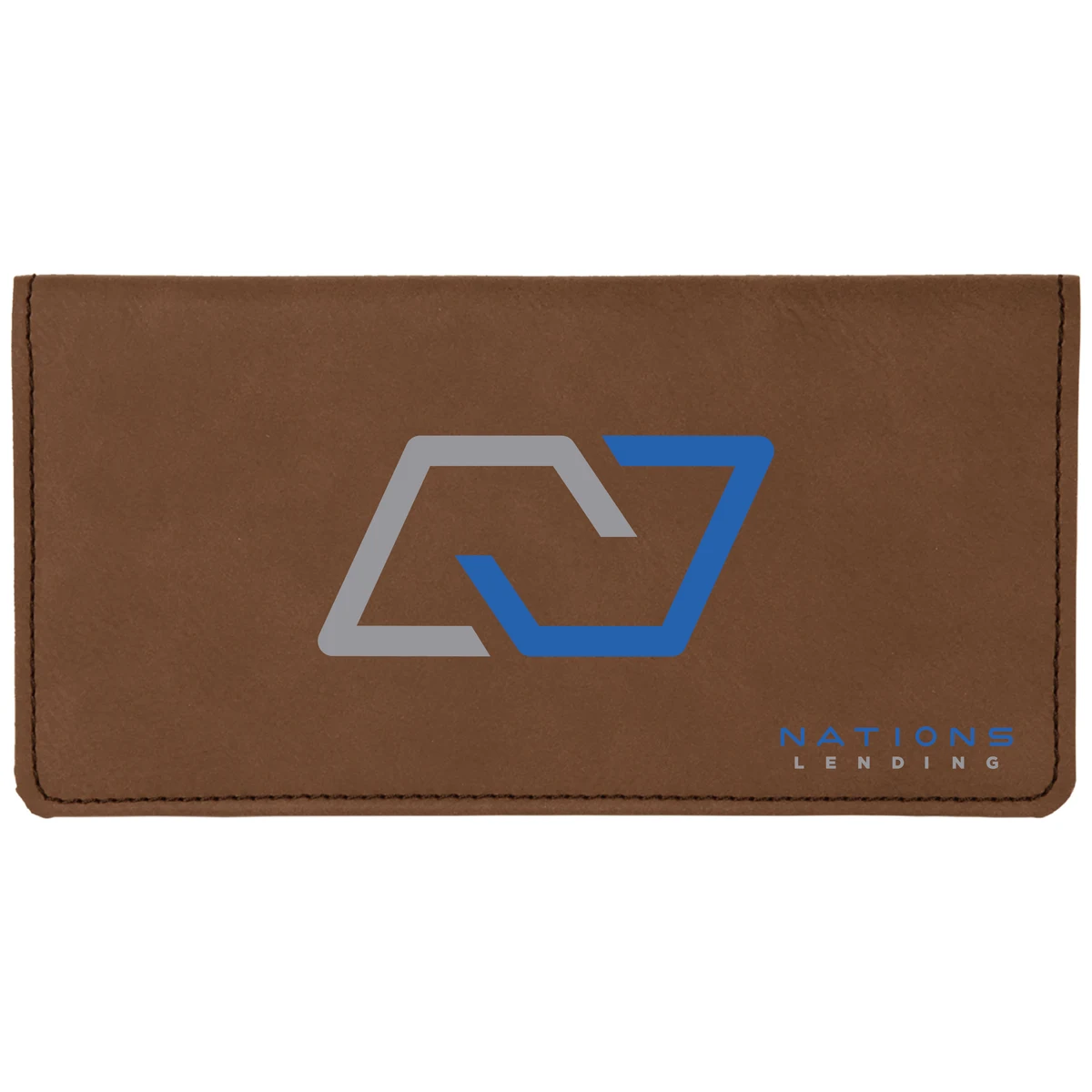 Dark Brown Leatherette Checkbook Cover 1