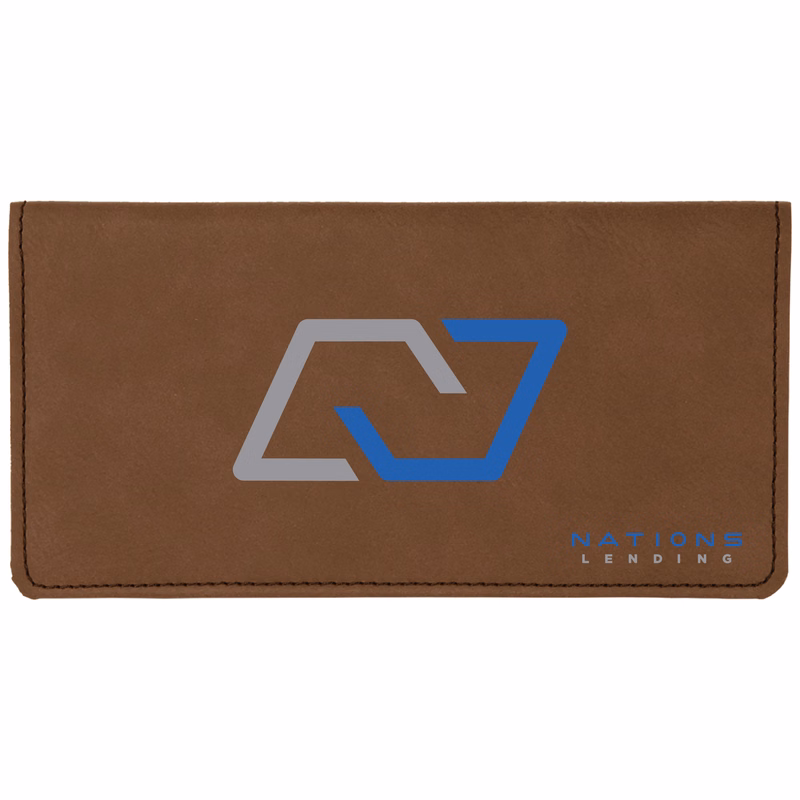 Dark Brown Leatherette Checkbook Cover