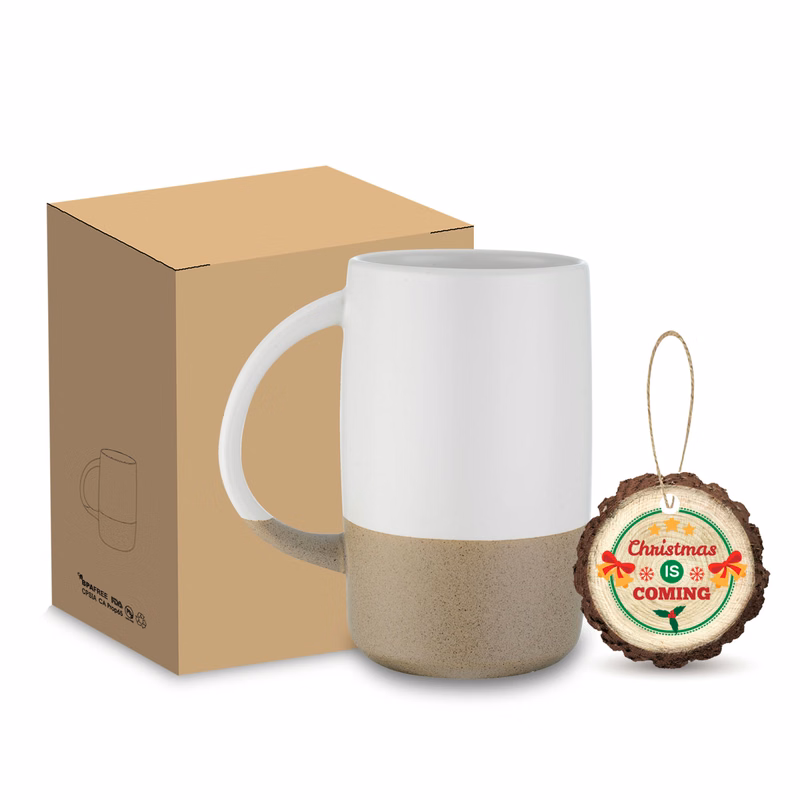 Boxed 17 oz. Two-tone Ceramic Mug and 3" Ornament Gift Set