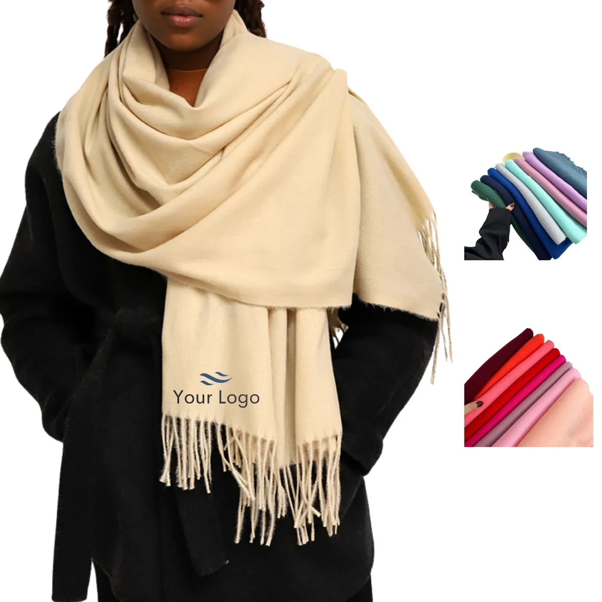 MOQ 50 Pieces Warm Faux Cashmere Scarf 1