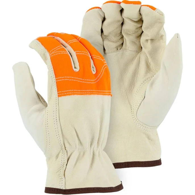 Majestic Goatskin Drivers Glove with Hi-Viz Cloth Fingers 1