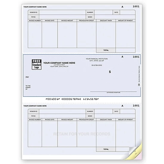 Laser OCR accounts payable check 1