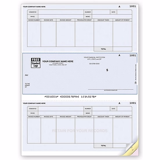 Laser OCR accounts payable check