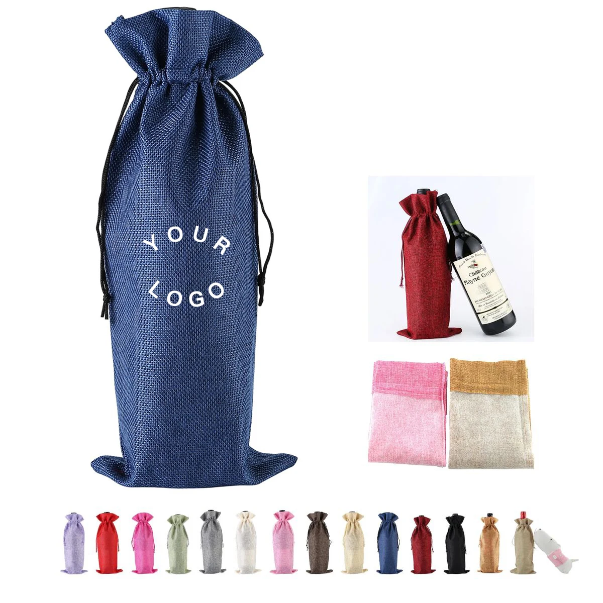 Burlap Bottle Bag with Dust Protection 1