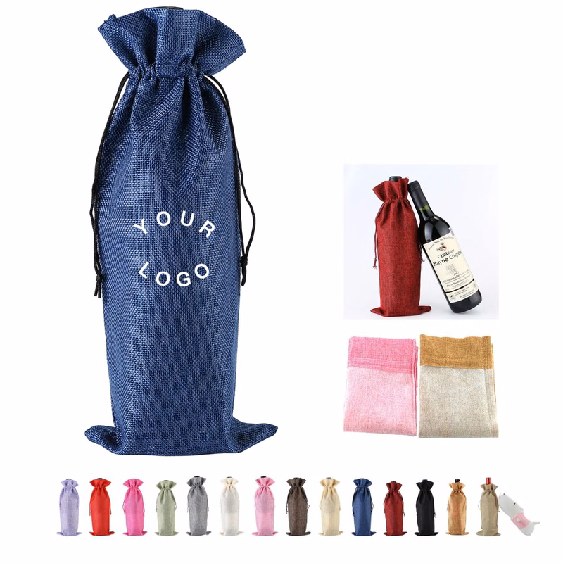 Burlap Bottle Bag with Dust Protection