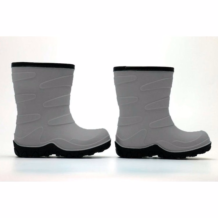 Youth Rubber Boots - Gray Sizes 2-4 Ages 6-11 Years