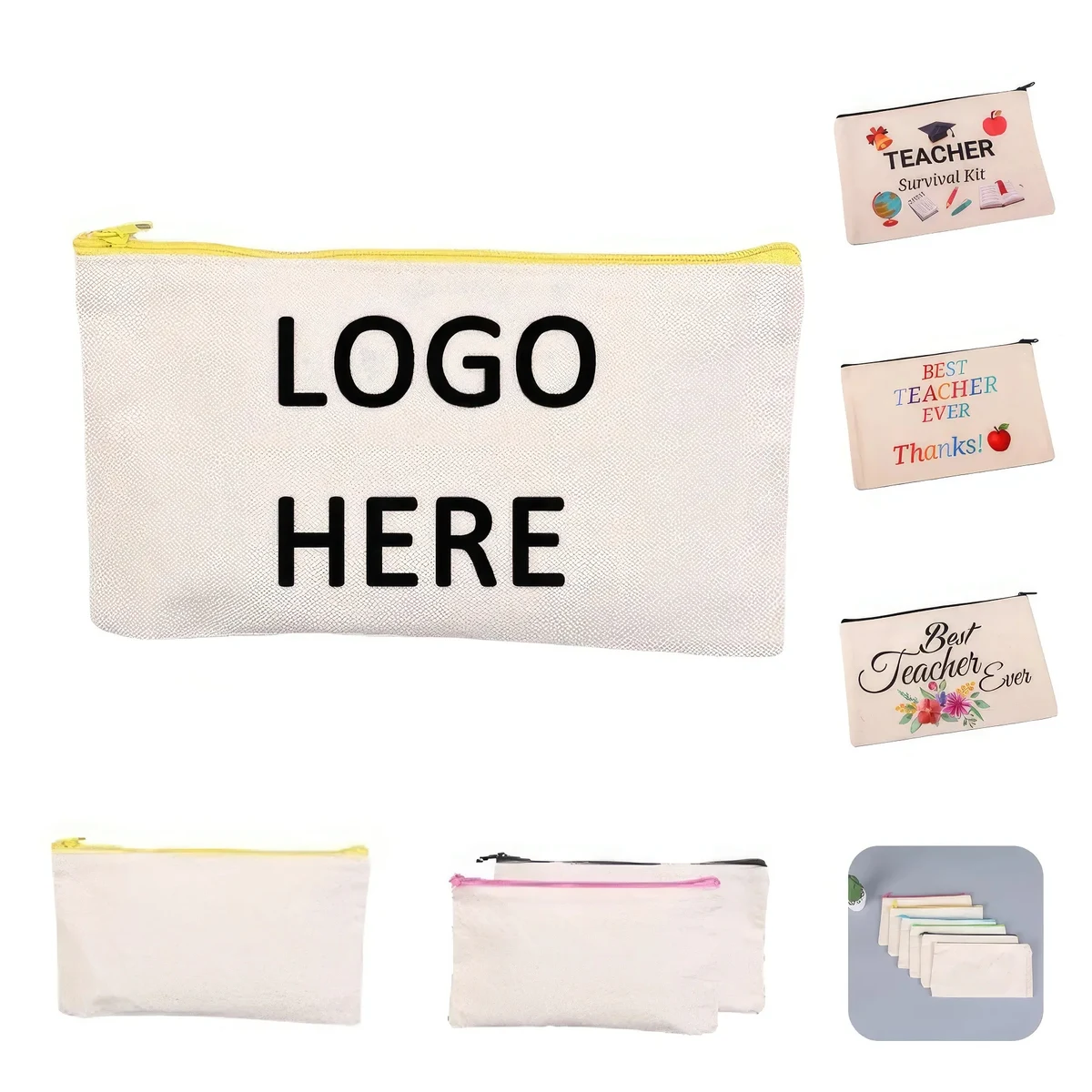 Canvas Pencil Pouch & Makeup Cosmetic Toiletry Bag 1