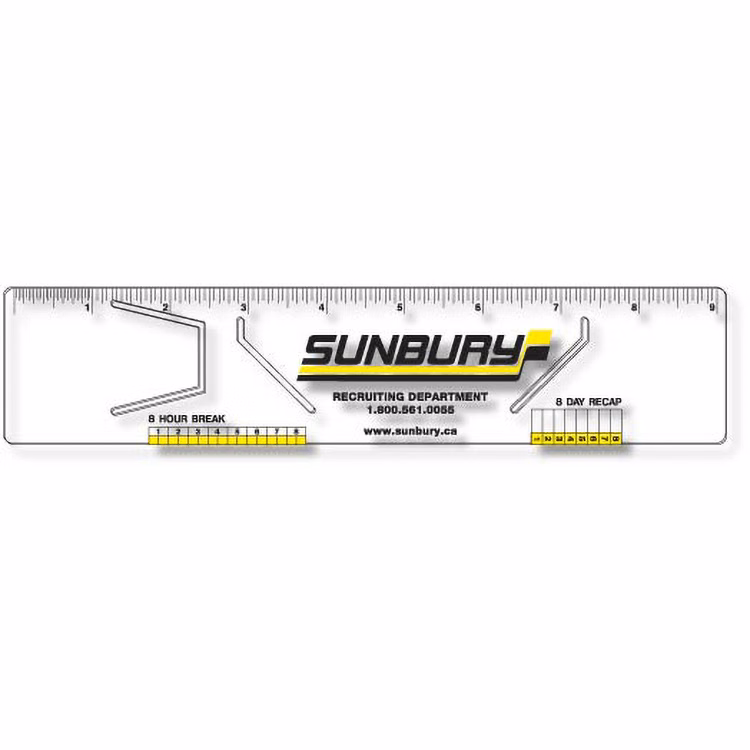 .020 Clear Plastic Logbook Ruler, Stock Shape LBR9 (2"x9.25"), Spot Colour