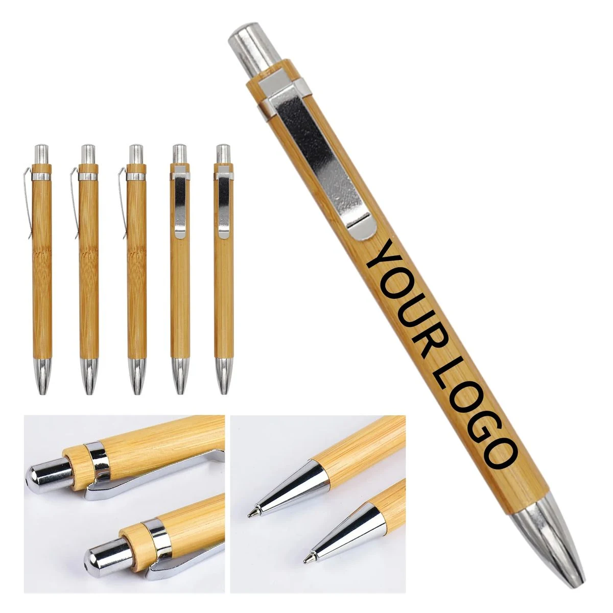 Eco Friendly Bamboo Pen with Metal Trim 1