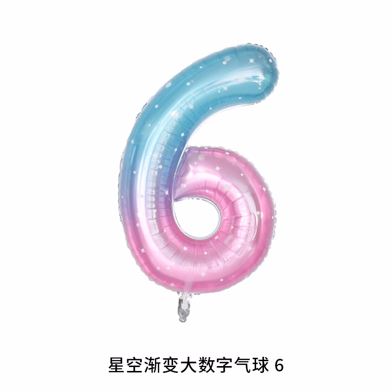  40 Inch Kids Birthday Pink And Blue Gradient Color Number Foil Balloon