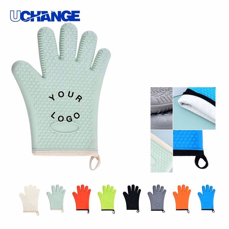 Silicone Oven Gloves Pair with Cotton Lining for Kitchen Use