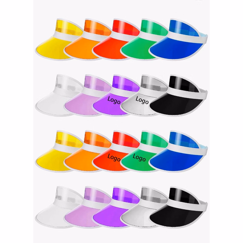 MOQ 50pcs Roofless PVC Sun Visor Hats