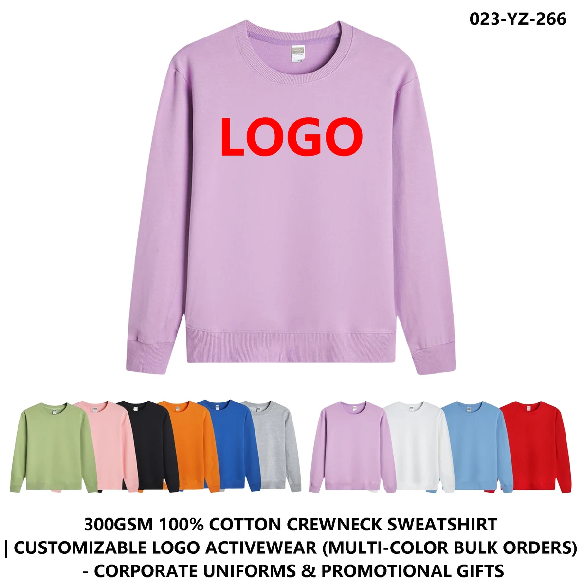 Personalized Logo Heavyweight Cotton Crewneck Terry Sweatshirt, custom hoodie or sweatshirt with logo imprint 1