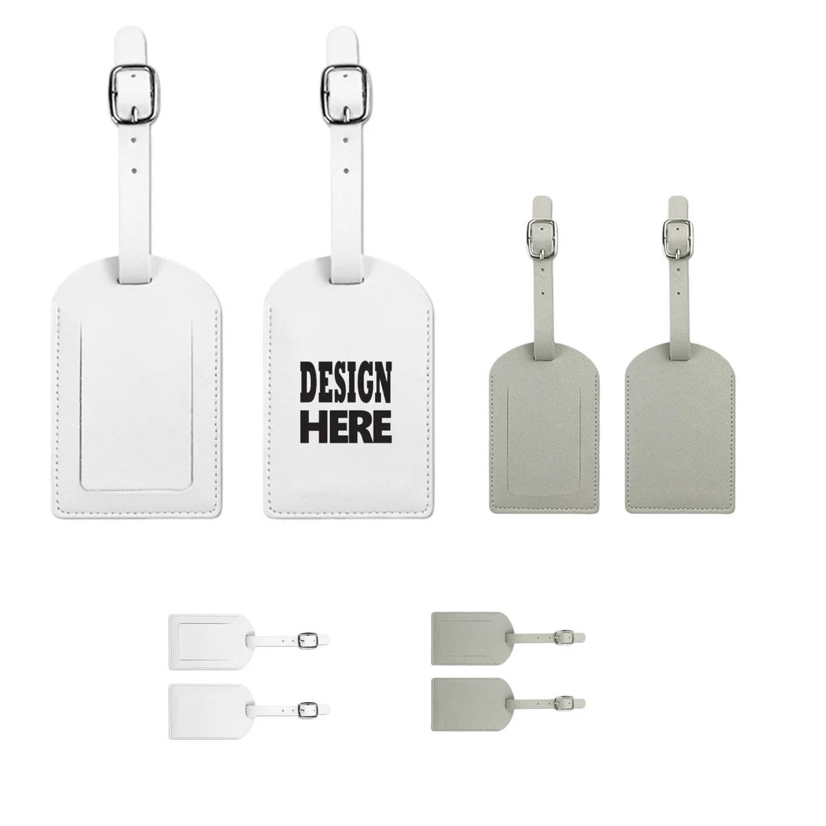 Custom Logo PU Leather Vertical Flip Luggage Tag 1
