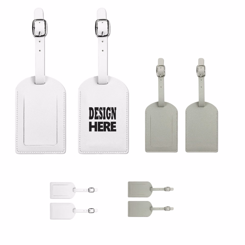 Custom Logo PU Leather Vertical Flip Luggage Tag