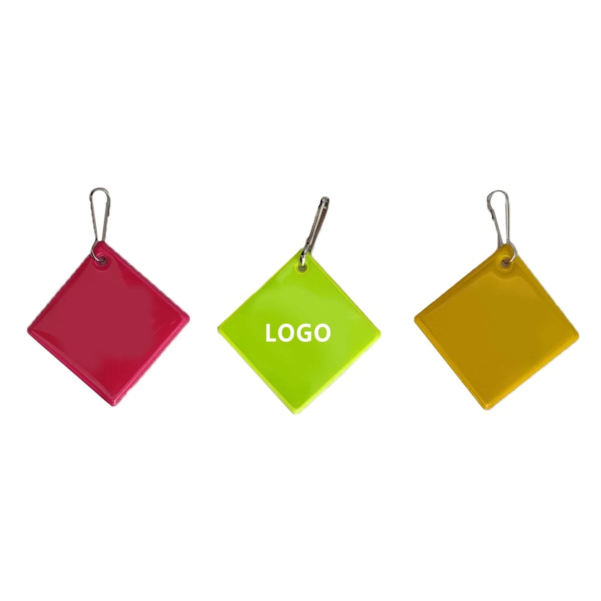 Square Safety Reflector Zipper Pull Keychain 1