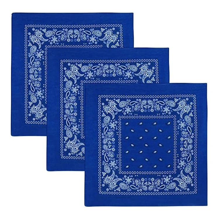 Cotton Bandanas - Paisley Royal Blue 1
