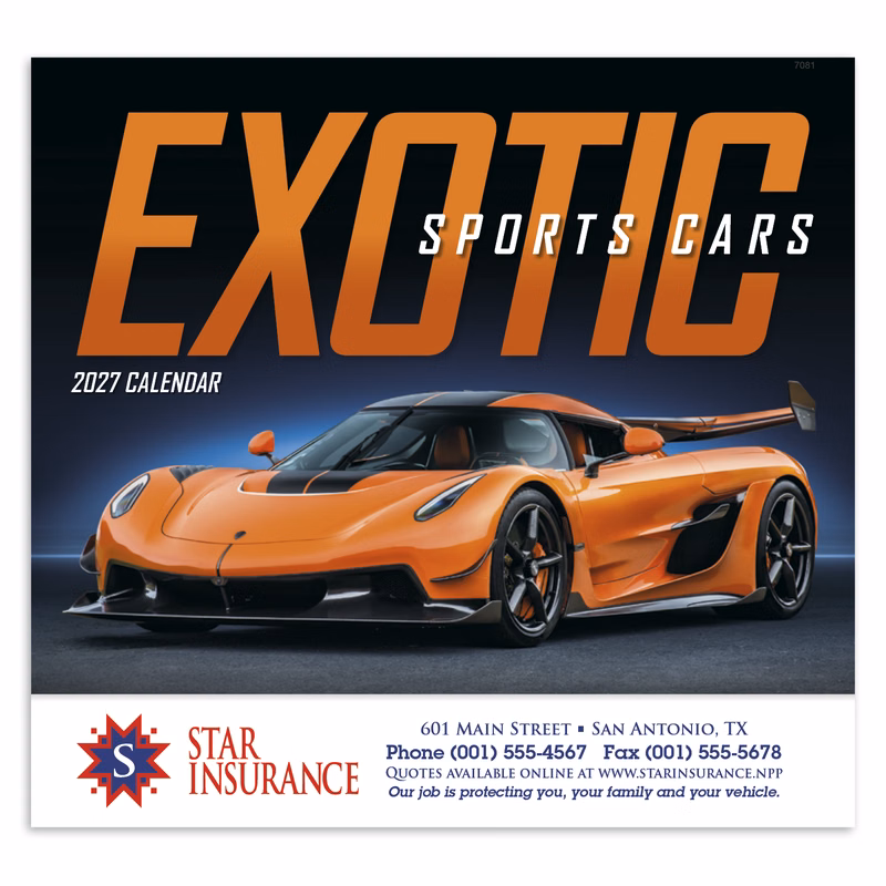 Good Value™ Exotic Sports Cars - Stapled Calendar