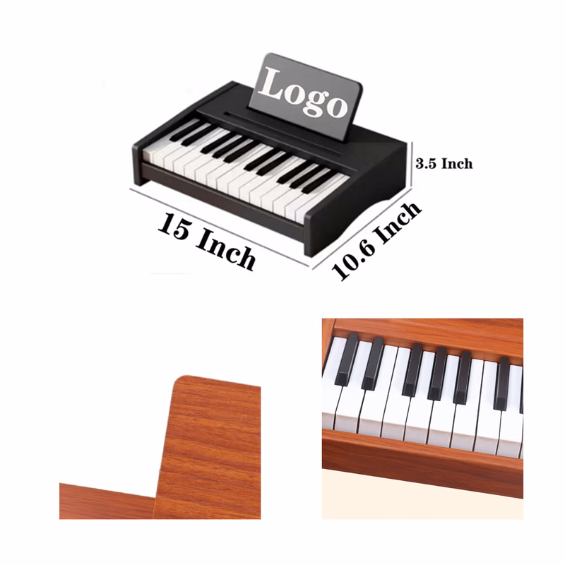 Compact 25-Key Wooden Piano for Young Learners