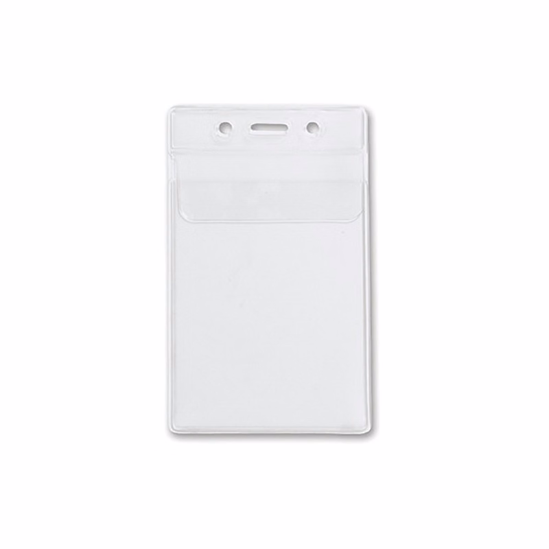 3.00" W x 4.88" H - Vertical Clear Vinyl Badge Holder (Blank)