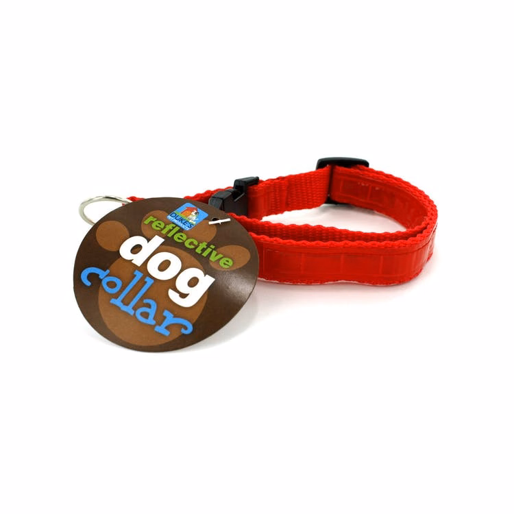 Adjustable Reflective Dog Collars - Assorted Colors 14"