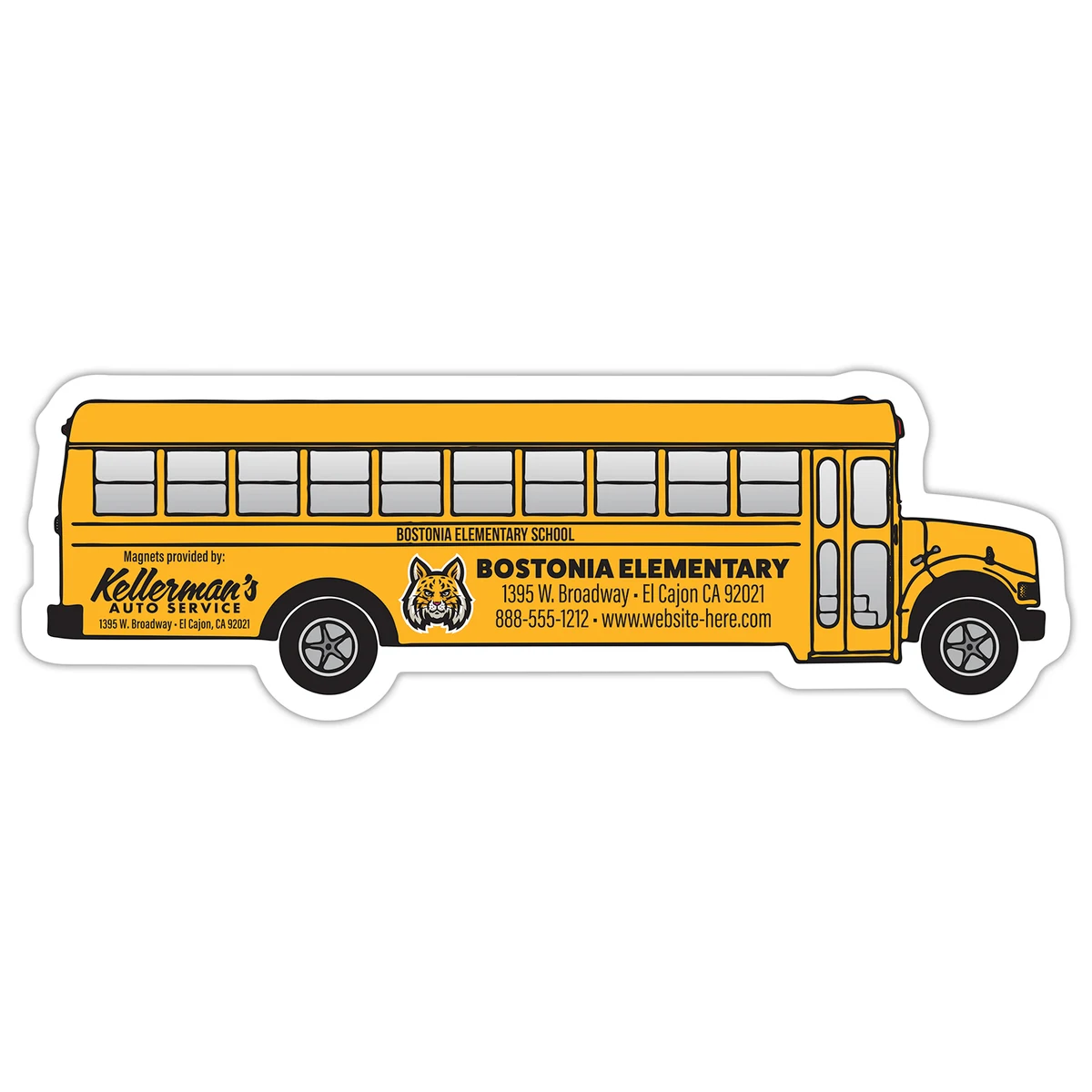 Magnet - School Bus Shape (5.25x1.75) - 20 Mil. 1
