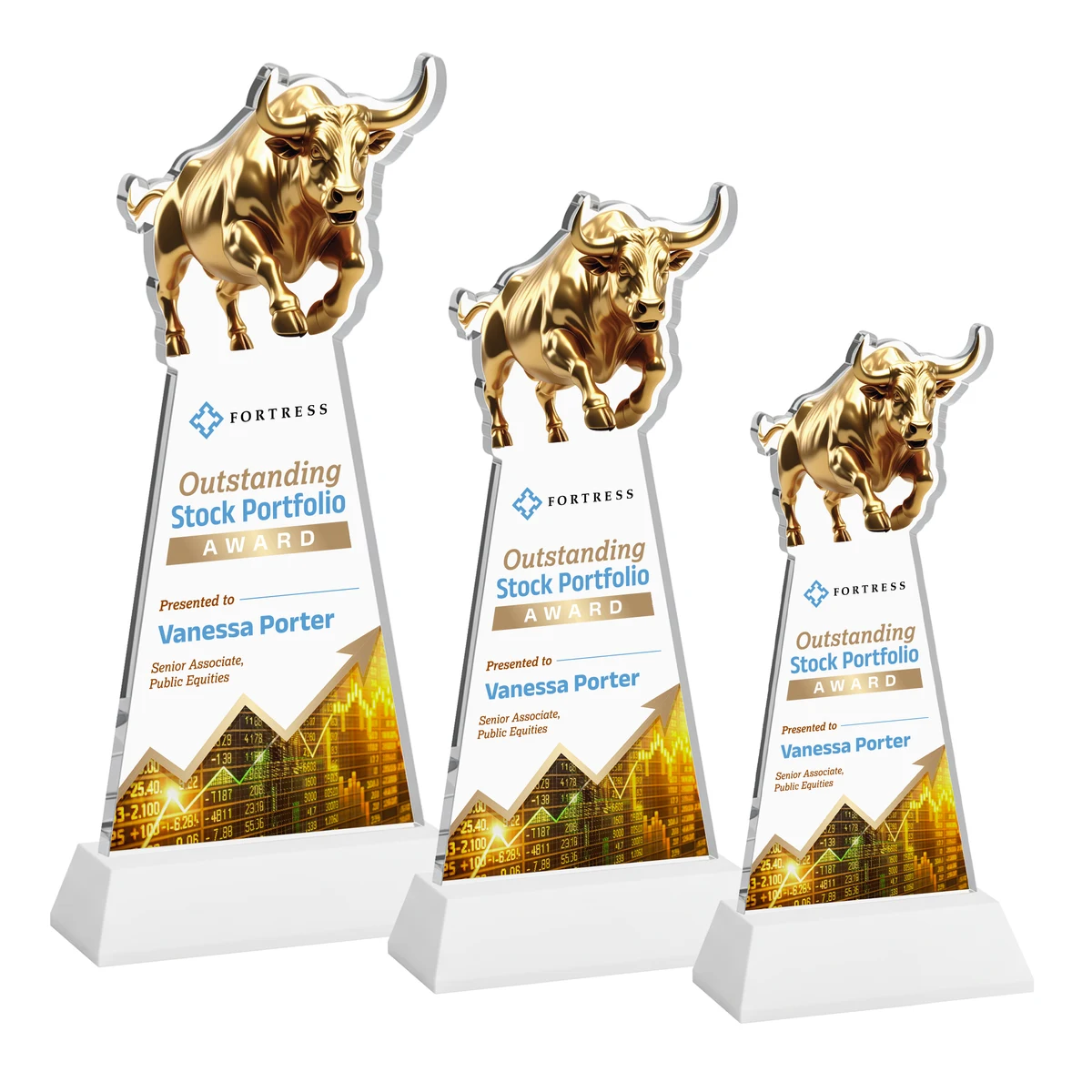 Raging Bull VividPrint™ Award on Hartford Base - White 1