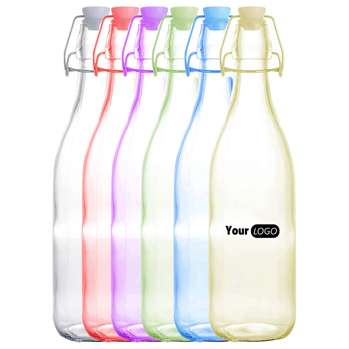Glass 34Oz Clear Bottle With Lid 1