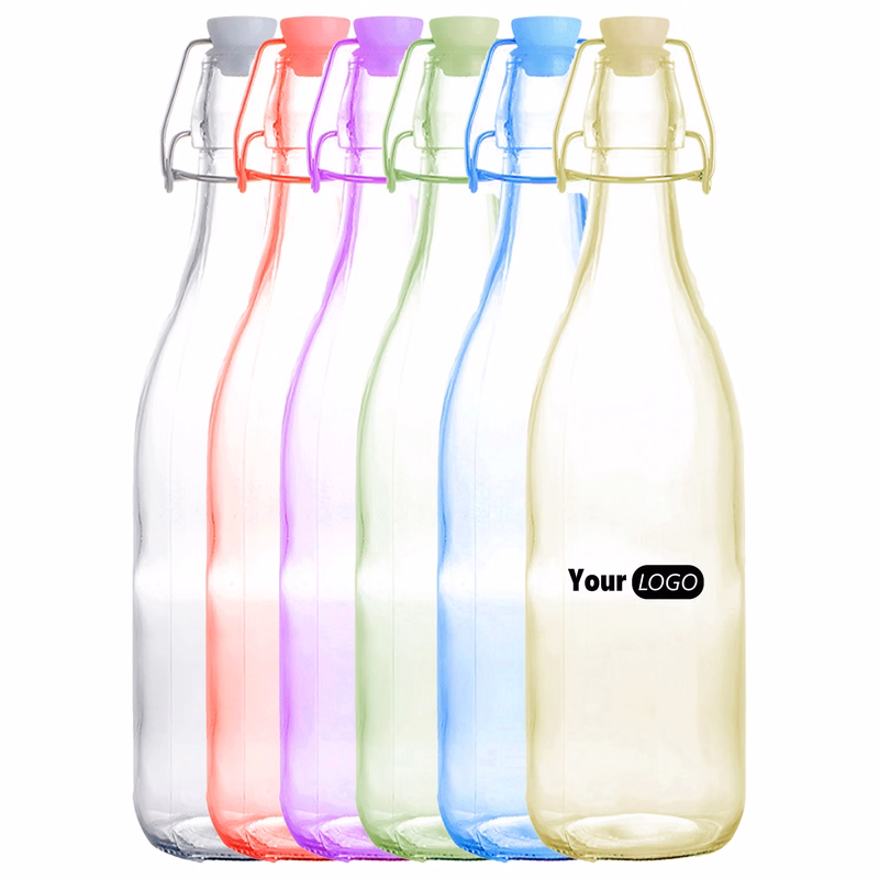 Glass 34Oz Clear Bottle With Lid