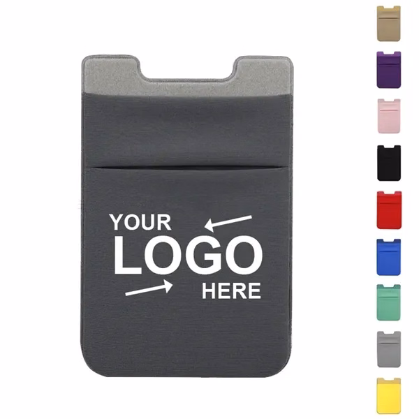 Custom Spandex Sticker Phone Card Case With Holder — Adhesive Wallet Accessory