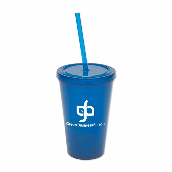 16oz Tumbler w/Straw