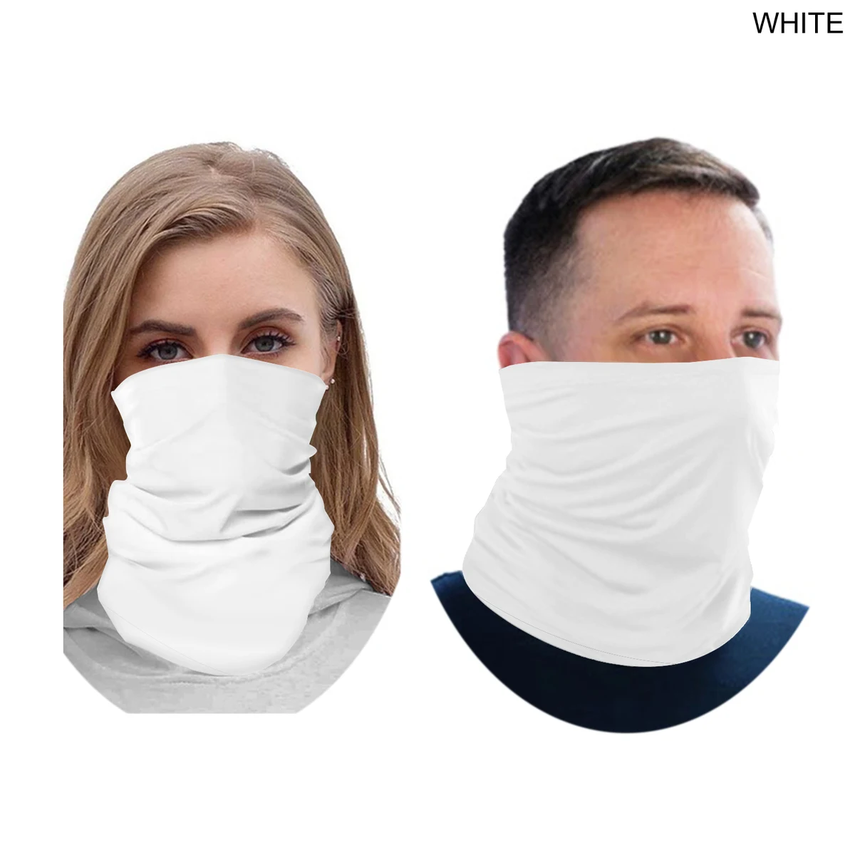 BEST VALUE Seamless White Neck Gaiter (In stock, Fast production) Blank only 1
