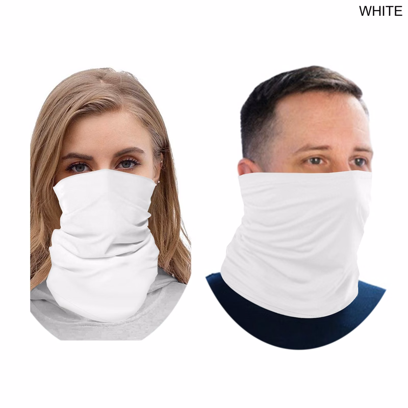 BEST VALUE Seamless White Neck Gaiter (In stock, Fast production) Blank only