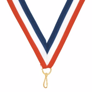 Red, White, and Blue "V" Neck Ribbon with Clip