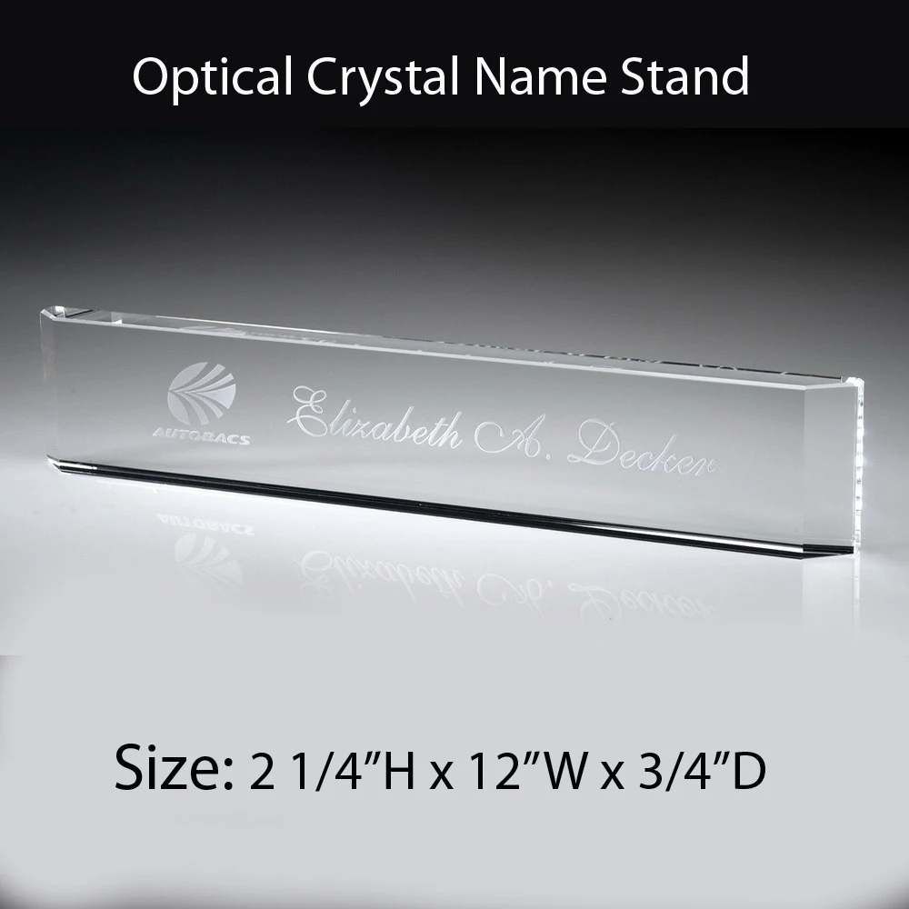 OPTICAL CRYSTAL UPRIGHTNAME PLATE 1