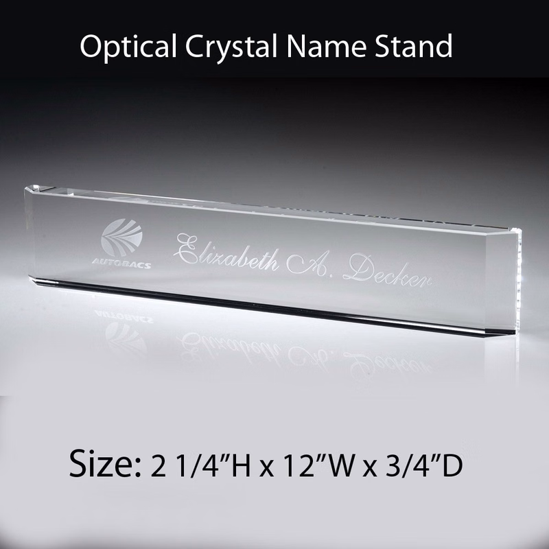 OPTICAL CRYSTAL UPRIGHTNAME PLATE