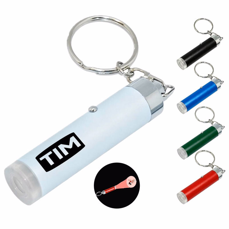 Mini LED Projection Torch Keychain