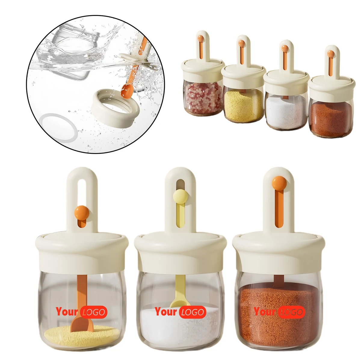Glass Retractable Kitchen Seasoning Jar 1