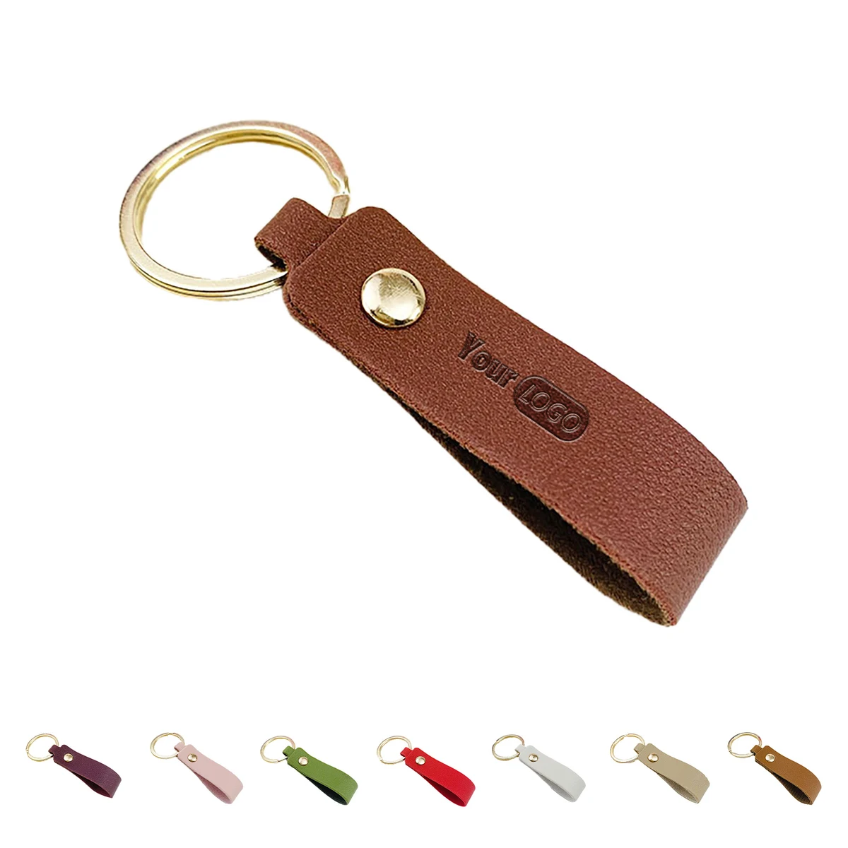 Leather Solid Color Keychains 1