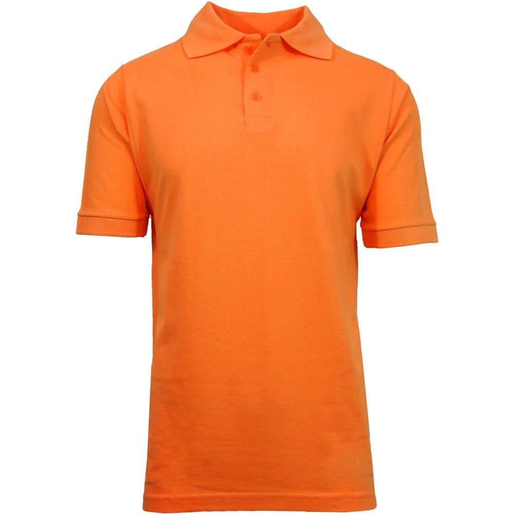 Adult Uniform Polo Shirts - Orange Short Sleeve Size M - 2X 1