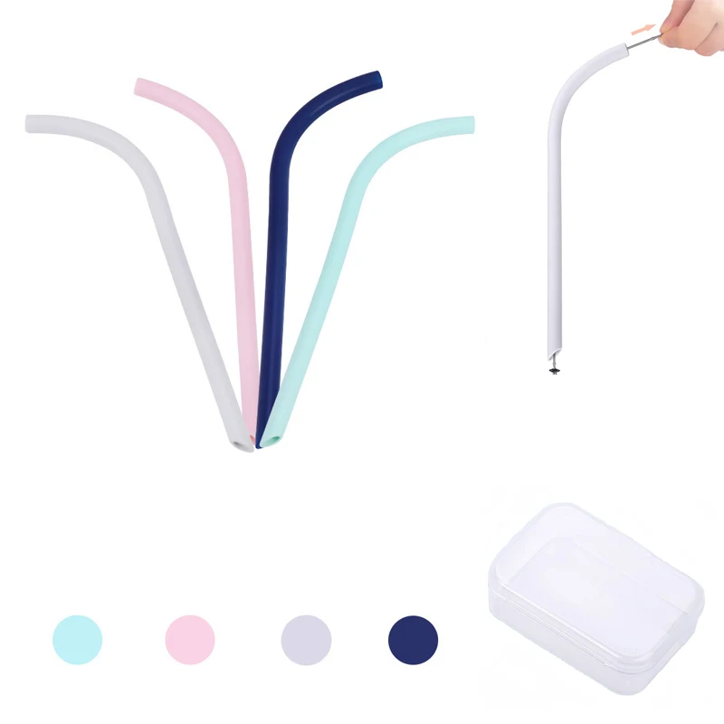 Foldable Silicone Straw with Cleaning Brush 1