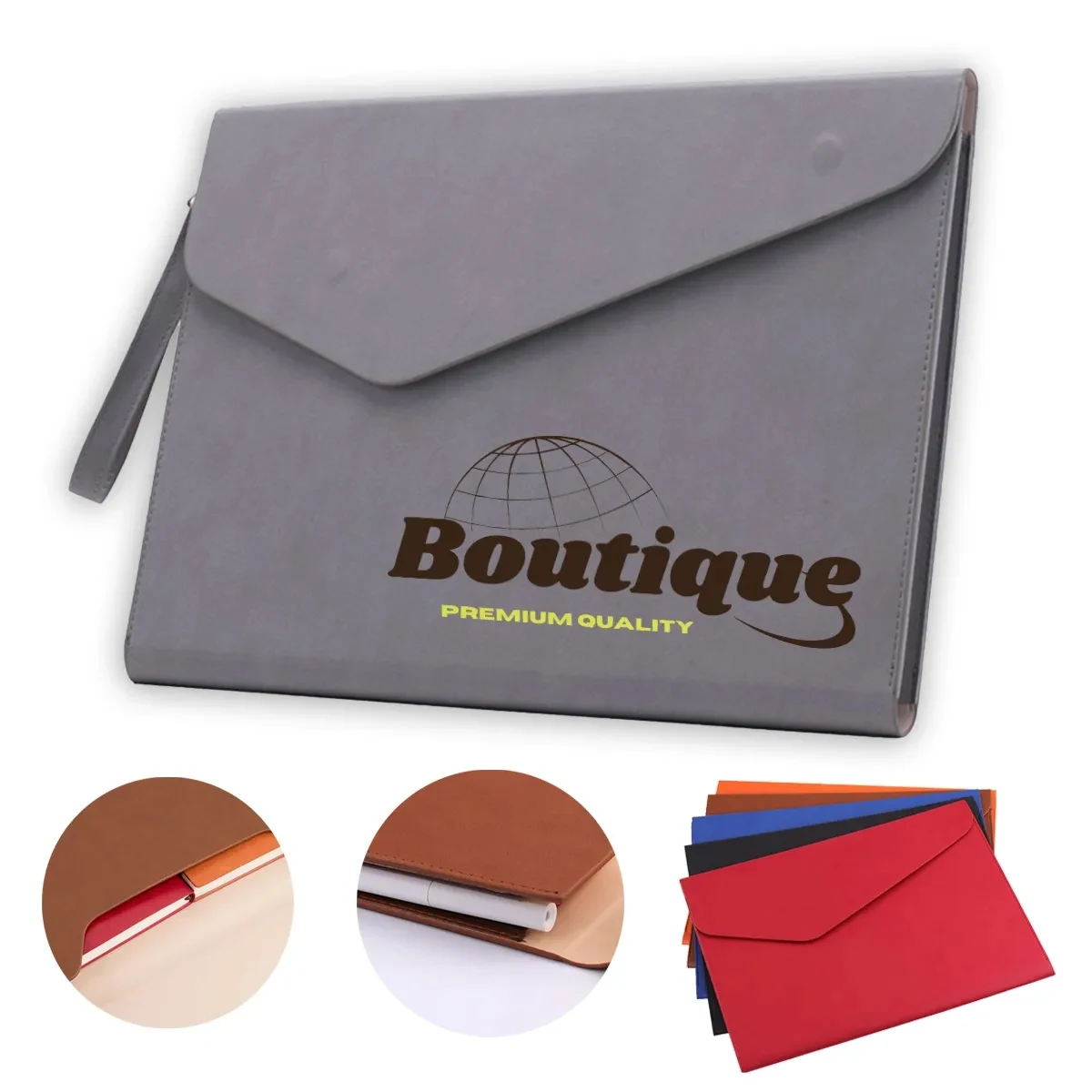 PU Leather A4 File Document Folder Portfolio with lanyard 1