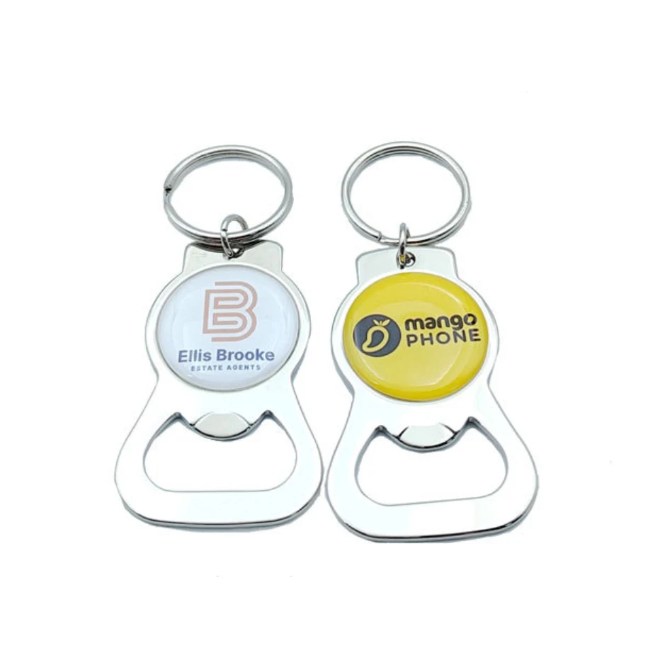 Metal Round Bottle Opener Keychain 1
