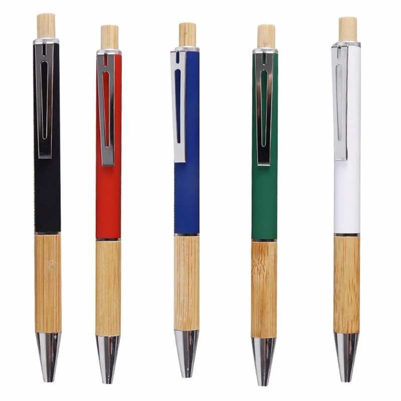 Metal Aluminum Rod Bamboo Ballpoint Pen