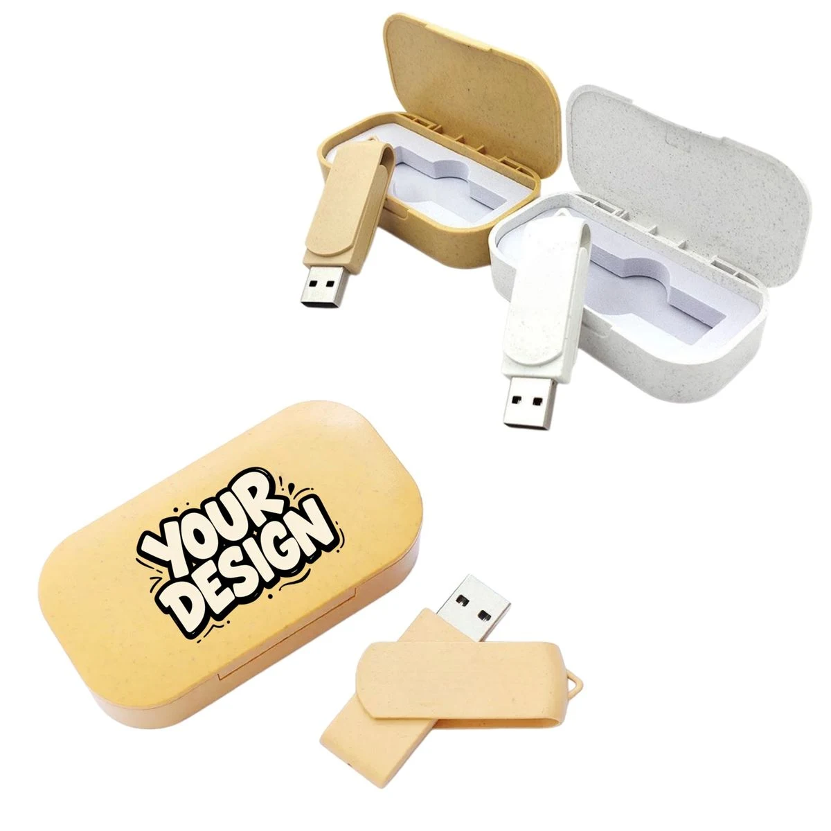 Wheat Straw USB Drive with Case 1
