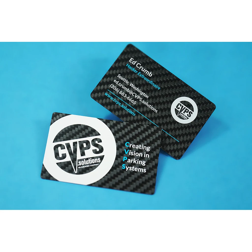 Carbon Fiber Business Cards, custom desk accessory with logo imprint 1