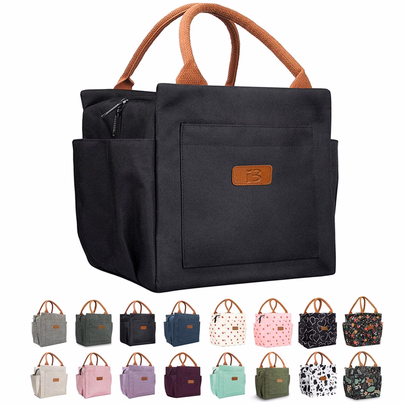 10L Leakproof Oxford Insulated Cooler Lunch Bag w/ Pockets